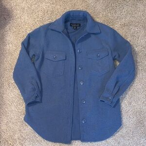 Women’s Rachel Zoe Dusty Blue Button Up Jacket Collared Shacket Small